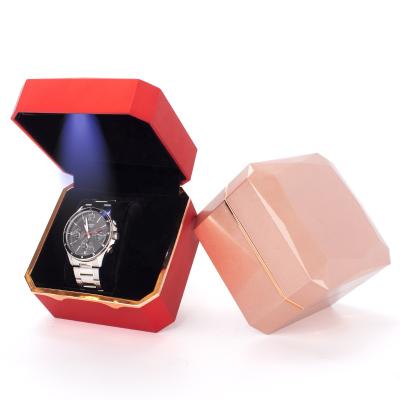 China 2021 Factory direct sales fresh flower packaging watch box with led watch box LED light jewelry packaging spot wholesale for sale