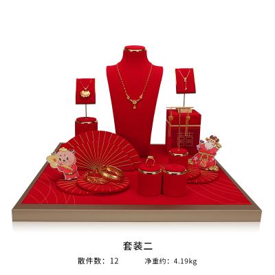 China Wholesale Red Fresh Flower Packing RuiKaiLi DIY Bracelet Necklace Ring Earring Holder Jewelry Display Rack Custom Set for sale