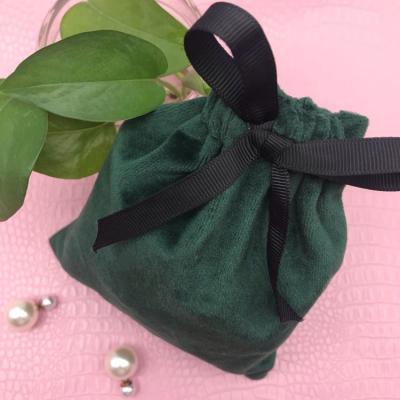 China Fresh Flower Packaging RuiKaiLi Creative Velvet Bag, Wedding Gift Packaging Bag with Ribbon Lock, Jewelry Storage Bag for sale