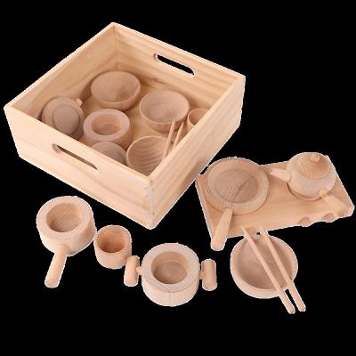 China Montessori Eco-Friendly Non-Toxic Educational Kitchen Toys Children Cookin Role Play Wooden Set Kitchen Diy Toys For Babies for sale