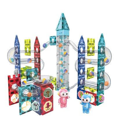 China Magnetic Colorful Marble Tiles Magnetic Toys Early Education Racing Learning Safe Building Blocks For Kids for sale