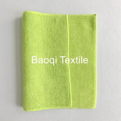 China Green 2 layersthick twist solid microfiber dish rags， tea towels wipes,single side kitchen cleaning rags size 40*40cm for sale