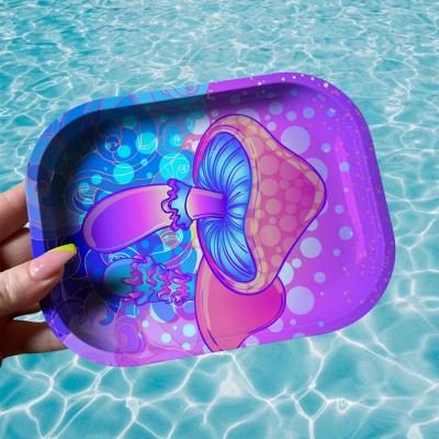 China Wholesale Smoking Accessories Custom Logo Metal Tray Smoking Tray Plain Tin Rolling Tray for sale