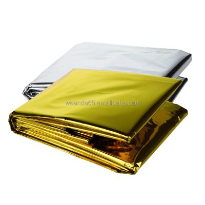 China PET First Aid Blanket Survival Emergency Mylar Thermal Blankets Space Blanket For Outdoors Hiking Survival for sale