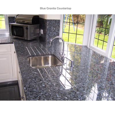 China Modern Luxury Bahia Labradorite Green Silver Blue Granite For Countertops , Prefab Kitchen Blue Granite Countertops Polished for sale