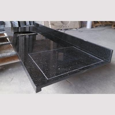 China Wholesale Modern Black Galaxy Kitchen Granite Countertops, Granite Kitchen Countertops, Vanity Tops for sale