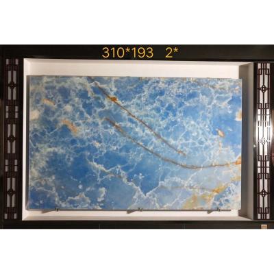 China Modern natural tronsmart blue onyx slab marble stone, honey rose gold rainbow black white onyx slab tiles, blue onyx slabs price for sale