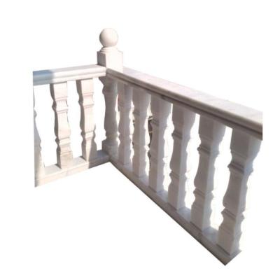 China China Balusters Contemporary Customized White Marble Stair Railing Design,Balcony Marble Railing,French Deck Balcony Marble Stair Railing for sale