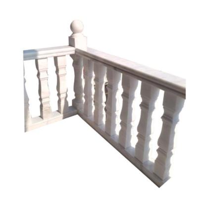 China Contemporary Stair Railing White Marble Stairs, Stone Marble Balusters Railing Stone Stairs, Outdoor Balcony Railing For Indoor Stairs for sale