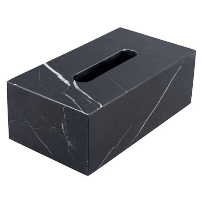 China Wholesale Nordic Custom Design Contemporary Custom Black Acrylic Resin Toilet Paper Tissue Box Lid Natural Marble Stone Holder for sale