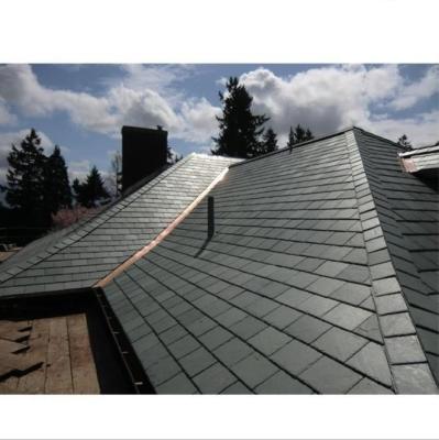 China Good Quality Traditional Stone Slate Tiles Roof Sheets, Rusty Rack Hook Slate Roofing Panel Spain, Drilled Natural Slate Black Roof Tile for sale