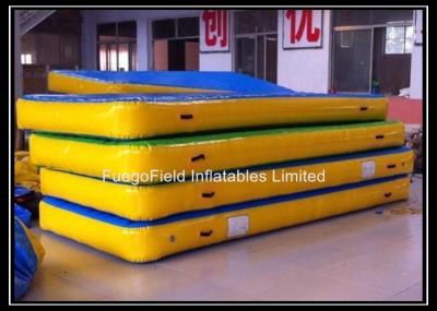 China Blue / Yellow Inflatable Tumbling Track Plat Double Wall Fabric Material for sale