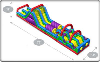 China Outdoor Huge Obstacle Course Bouncy Castles Inflatable With Clolorful Obstacle for sale