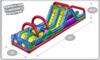 China Heavy Duty Nylon Thread Inflatable Obstacle Courses for Kids EN71 for sale