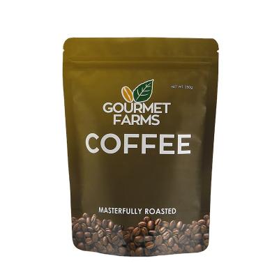 China Recyclable Guanhui Eco friendly resealable label flat bottom gusset custom coffee bags wholesale with valve custom for sale