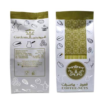 China Guanhui mayler moisture proof black matte coffee bag packaging 1kg flat bottom custom bag with zipper for coffee for sale