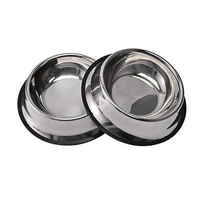 China Sustainable stainless steel with non-slip rubber base for small/medium/large pets, perfect dish, pets animal feeder and water dog bowl for sale