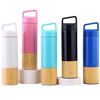 China 550ml Hot Selling PORTABLE Stainless Steel Water Cup Vacuum Flask Bamboo Bottle Customized Logo for sale