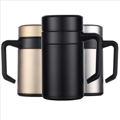 China Amazon Success 450ml Travel Thermoses Sustainable Reusable Luxury Stainless Steel Vacuum Insulated Cup With Handle And Lid for sale