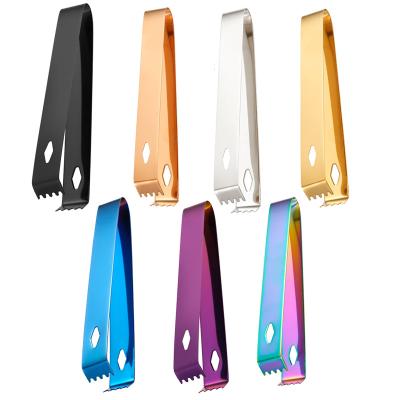 China Premium Sustainable 304 Stainless Steel Ice Clip Thickened Bartender Ice Cube Sugar Clip For Home Bar Tools for sale