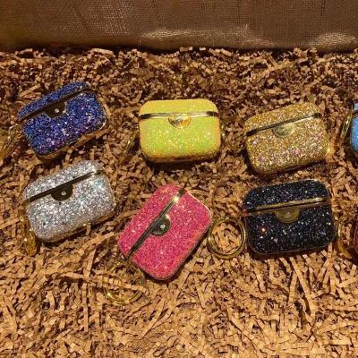 China Luxury Bling Bling Headset Earphone Diamond Glitter Sparkle Case Cover For Apple Airpods iPhone 123 Pro Shinning Housing for sale