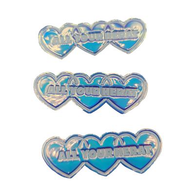 Cina Blue Custom Logo Clothing Tags Letter Straight Cut Heart Shape TPU Garment Label in vendita