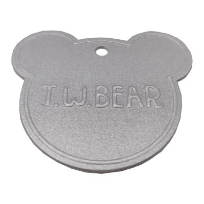 Cina Dinky Bear Embossed Clothing Labels Double TPU Silver Color Reflective Garment Labels in vendita