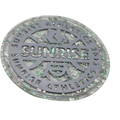 Cina Round Recycle TPU Badge High Frequency 3D Printing Silicone Apparel Private Label in vendita