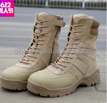 China Army Rubber Safety Desert Combat Tan EVA+ Promotion Boot Desert Black Leather Military Tactical Boots for sale