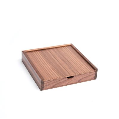 China Handmade Natural Walnut Wooden Gift Box Color Wood Packaging Box For Tea Watch for sale