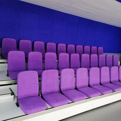 China purple Floor Mounted Telescopic Seats Retractable Bleacher Seating System for sale