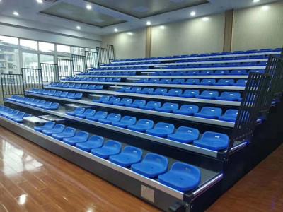 China Blue Low Back HDPE Bucket Seat Retractable Bleacher Seating 700-900mm Step for sale