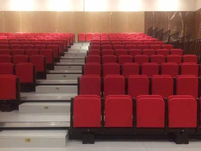 China Customized Size Telescopic Bleacher Seating Motorized Bleachers 300mm Step Height for sale