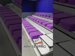 purple Floor Mounted Telescopic Seats Retractable Bleacher Seating System