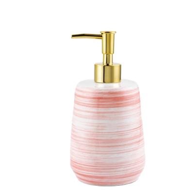 China Chinese Precious Large Modern Lotion Pump Easy Foaming Ceramic Soap Dispenser With Hand Printing for sale