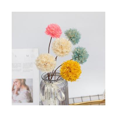 China Beautiful colorful artificial flower dried flower ball golden natural plant small hydrangea simulation flowers for sale