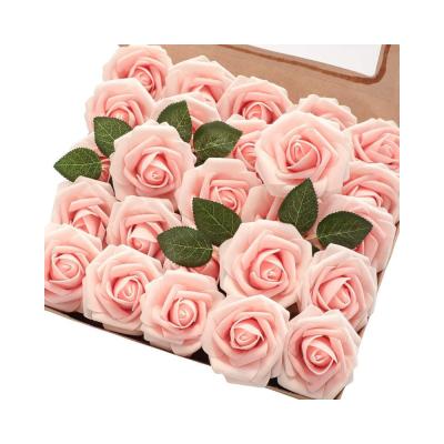 China Bouquets For Weddings Foam Pe Roses Fake Flowers 25 Flowers Valentine's Day Wedding Decorative Gift for sale