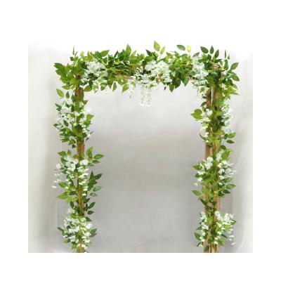 China Wedding Hanging Flower Artificial Wisteria Rattan Celebrations Garden Ceremony Wedding Arch Decoration (White) for sale