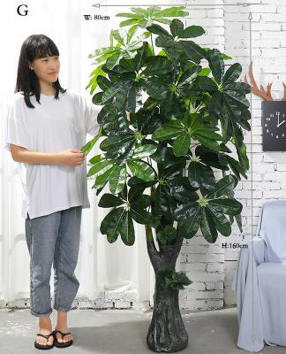 China Contemporary Wholesale Plastic Green Artificial Banyan Tree Garden Fake Ficus Ornamental Plant Decoration for sale