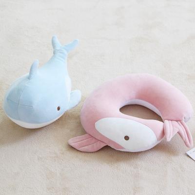 China Kids Whale Pillow Neck Mite Anti Dust Deformation Travel Dual Function Pillows Cute Foam U Shaped Pillow for sale