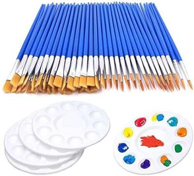 China Nylon Paintbrush Makers Short Handle Wooden Artist Painting Brush Oil Painting Artist Brush for sale