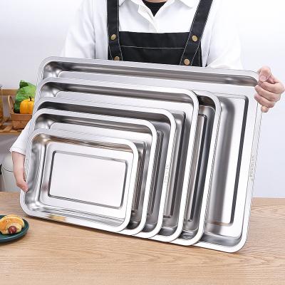 China Sustainable Stainless Steel Plate For Hotel Restaurant Square Dish For Food Fruit Vegetable for sale