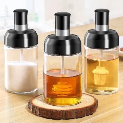 China Heatable Household Kitchen Sealed Jar Glass Seasoning Storage Box Spices Container Kitchen Storage Container Kitchen Storage for sale