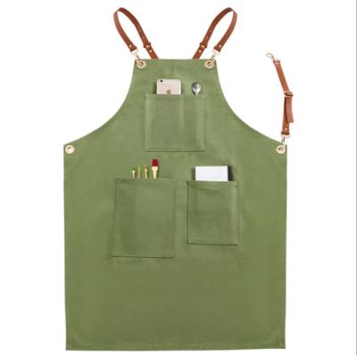 China Baber's Waterproof Waterproof Apron for Bartender and Chef Thickened Canvas Apron Customized Logo Waterproof Aprons Available for Adults for sale