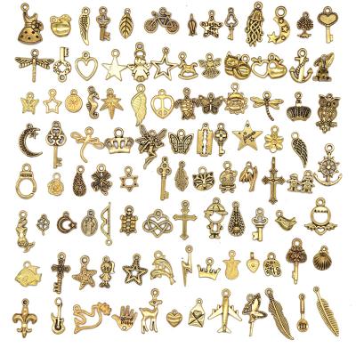 China Factory direct sales allergy bracelet diy necklace pendant 100 free antique zinc alloy accessories gold die casting jewelry charms for sale