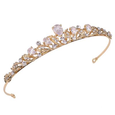 China Allergy Free Manufacturer Fashion Blingbling Tiara Crown Zircon Cz Rhinestone Crystal Bride Headpieces For Wedding from Dongguan for sale