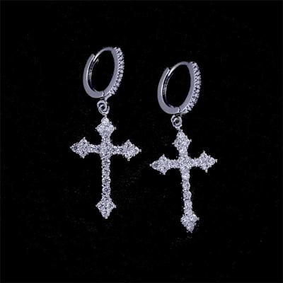 China FASHIONABLE European and American classic cross earrings inlaid Korean Zircon fashion earrings eardrops for sale