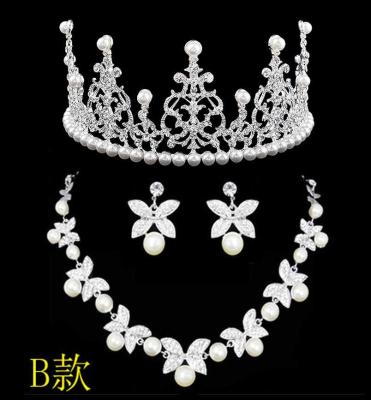 China Wholesale Custom Jewelry Set Three Piece Set TRENDY Wedding Pearl Necklace Women Accessories Jewelry Set for sale