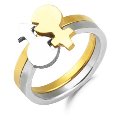 China Bon Bijoux Stainless Steel Stainless Steel Romantic Couples Rings Gold Plated Jewelri for sale