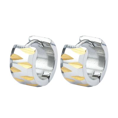 China Amazon Hot Sale Style18K Environmentally Friendly Joyeria Acero Inoxidable Gold Engraving Circle Earrings for sale